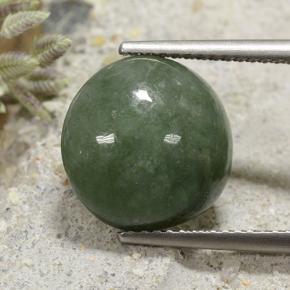 7.25캐럿 천연 그린 경옥, 라운드 컷, 12.16 mm, 불투명체