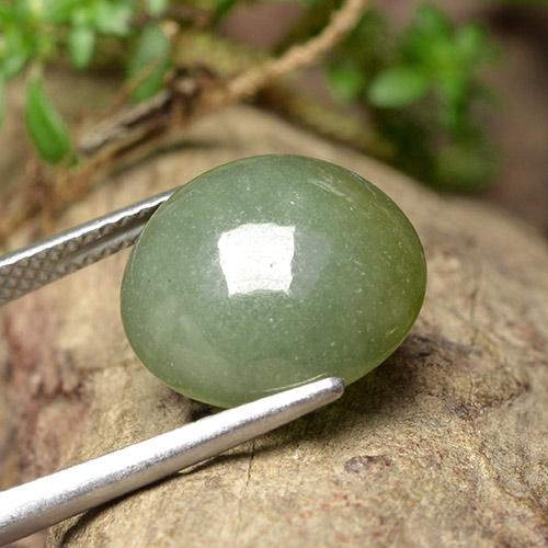 9.18캐럿 천연 회녹색 경옥, 라운드 컷, 12.89 mm, 투명한