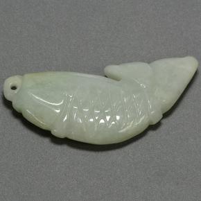 33.14캐럿 천연 그린 경옥, 멋진 모양, 38.6×16.8 mm, 투명한