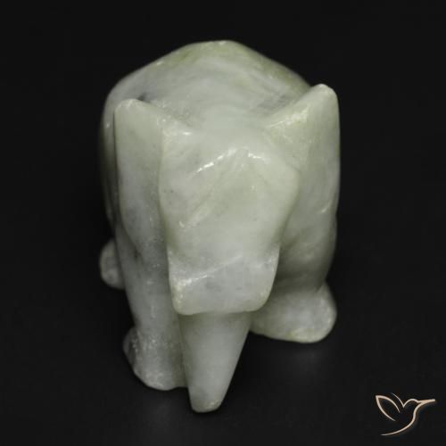 59.96캐럿 천연 미디엄 그린 경옥, 멋진 모양, 27.1×15.2 mm, 불투명체