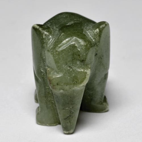 52.61캐럿 천연 미디엄 그린 경옥, 멋진 모양, 15.1×14.6 mm, 불투명체