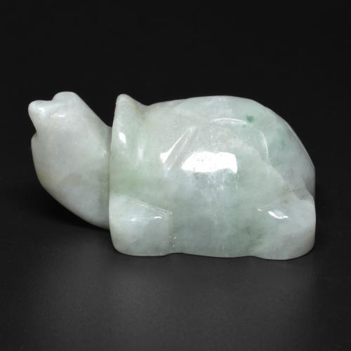 117.18캐럿 천연 회녹색 경옥, 멋진 모양, 34.5×24.3 mm, 불투명체