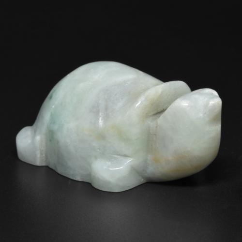 117.18캐럿 천연 회녹색 경옥, 멋진 모양, 34.5×24.3 mm, 불투명체