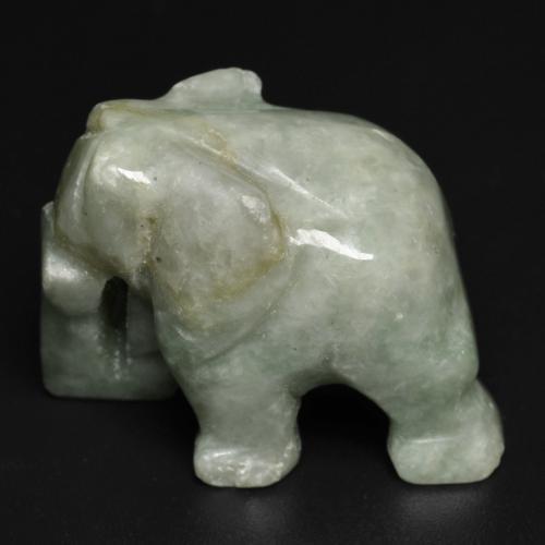 64.53캐럿 천연 미디엄 그린 경옥, 멋진 모양, 26.2×15.4 mm, 불투명체