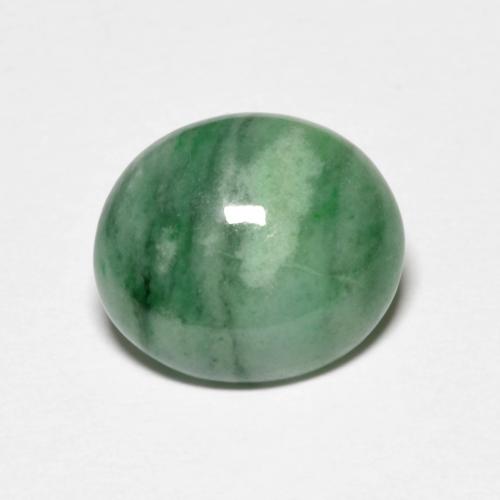 3.97캐럿 천연 모스 그린 경옥, 타원형 컷, 11.5×10 mm, 불투명체