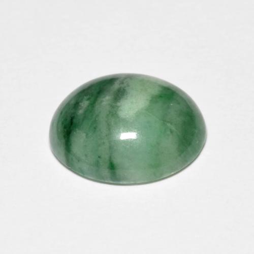 3.97캐럿 천연 모스 그린 경옥, 타원형 컷, 11.5×10 mm, 불투명체