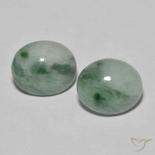 9.78캐럿 천연 Medium Light Green 비취 보석, 타원형, 불투명체