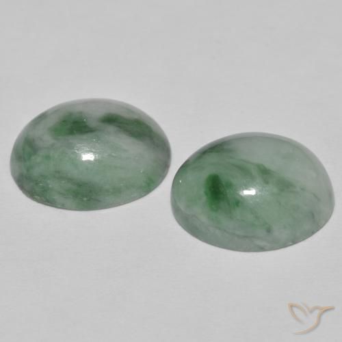 9.78캐럿 천연 Medium Light Green 비취 보석, 타원형, 불투명체