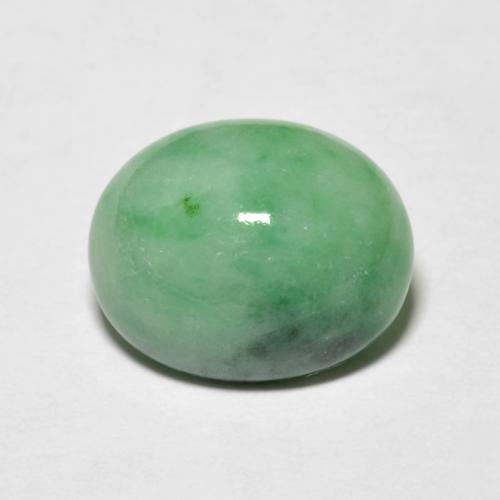 4.94캐럿 천연 라이트 그린 경옥, 타원형 컷, 12.4×10 mm, 불투명체