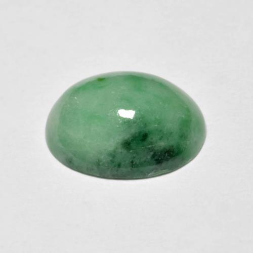 4.94캐럿 천연 라이트 그린 경옥, 타원형 컷, 12.4×10 mm, 불투명체