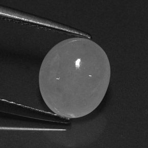 2.20캐럿 천연 하얀색 비취, 타원형 컷, 투명한