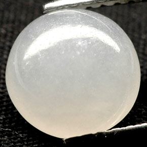 2.39캐럿 천연 화이트 경옥, 라운드 컷, 8.40 mm, 불투명체