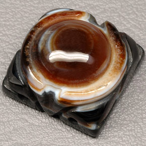 85.18캐럿 천연 멀티컬러 재스퍼, 멋진 모양, 26×25.7 mm, 투명한