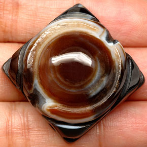 85.18캐럿 천연 멀티컬러 재스퍼, 멋진 모양, 26×25.7 mm, 투명한