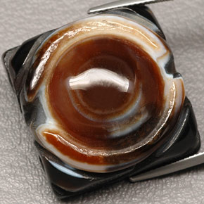 85.18캐럿 천연 멀티컬러 재스퍼, 멋진 모양, 26×25.7 mm, 투명한