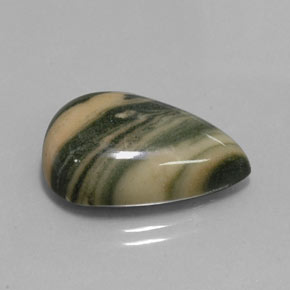 16.74캐럿 천연 멀티컬러 재스퍼, 배 모양, 22.3×15.1 mm, 불투명체