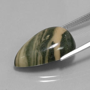 16.74캐럿 천연 멀티컬러 재스퍼, 배 모양, 22.3×15.1 mm, 불투명체