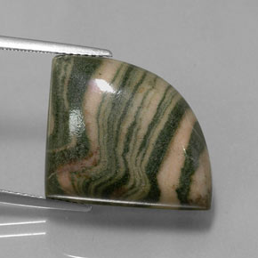 24.83캐럿 천연 멀티컬러 재스퍼, 멋진 모양, 25.2×19.7 mm, 불투명체