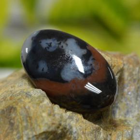 11.82캐럿 천연 멀티컬러 재스퍼, 타원형 컷, 22.6×13.8 mm, 불투명체