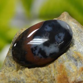 11.82캐럿 천연 멀티컬러 재스퍼, 타원형 컷, 22.6×13.8 mm, 불투명체