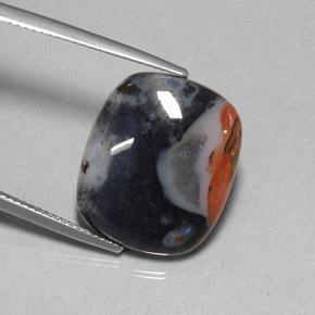 10.78캐럿 천연 멀티컬러 재스퍼, 쿠션 컷, 19.1×16 mm, 불투명체