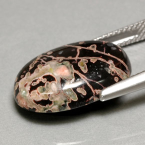 9.81캐럿 천연 멀티컬러 재스퍼, 타원형 컷, 18×13.1 mm, 불투명체
