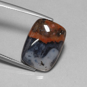 10.67캐럿 천연 멀티컬러 재스퍼, 쿠션 컷, 19.1×14 mm, 불투명체