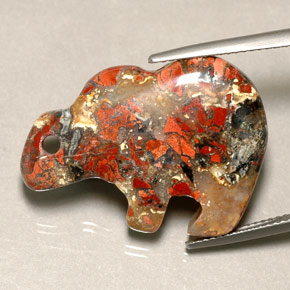 32.92캐럿 천연 멀티컬러 재스퍼, 멋진 모양, 28.2×20.6 mm, 불투명체