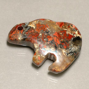 32.92캐럿 천연 멀티컬러 재스퍼, 멋진 모양, 28.2×20.6 mm, 불투명체