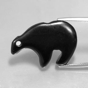 18.32캐럿 천연 검정색 재스퍼, 멋진 모양, 27.3×19 mm, 불투명체