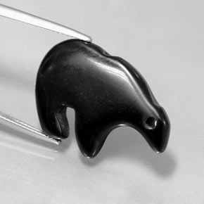 18.32캐럿 천연 검정색 재스퍼, 멋진 모양, 27.3×19 mm, 불투명체
