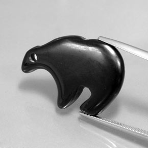 18.32캐럿 천연 검정색 재스퍼, 멋진 모양, 27.3×19 mm, 불투명체