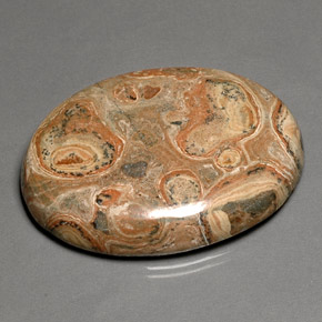 79.88캐럿 천연 멀티컬러 재스퍼, 타원형 컷, 42.3×31.8 mm, 불투명체