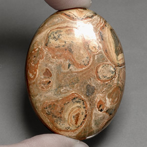 79.88캐럿 천연 멀티컬러 재스퍼, 타원형 컷, 42.3×31.8 mm, 불투명체