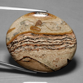 64.35캐럿 천연 멀티컬러 재스퍼, 타원형 컷, 38.2×32 mm, 불투명체