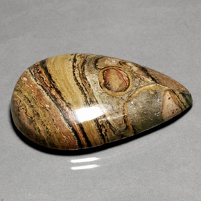 50.80캐럿 천연 멀티컬러 재스퍼, 배 모양, 35.6×25.4 mm, 불투명체