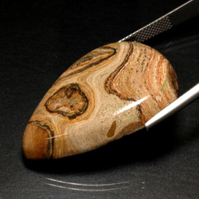 46.12캐럿 천연 멀티컬러 재스퍼, 배 모양, 35.9×25.7 mm, 불투명체