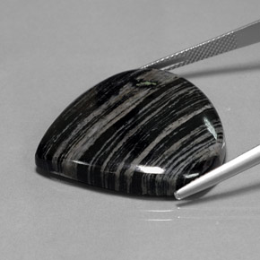 42.50캐럿 천연 멀티컬러 재스퍼, 배 모양, 30.2×29.5 mm, 불투명체