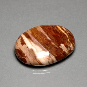 41.87캐럿 천연 멀티컬러 재스퍼, 타원형 컷, 31.4×24.1 mm, 불투명체