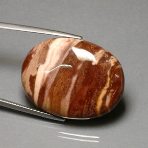 41.87캐럿 천연 멀티컬러 재스퍼, 타원형 컷, 31.4×24.1 mm, 불투명체
