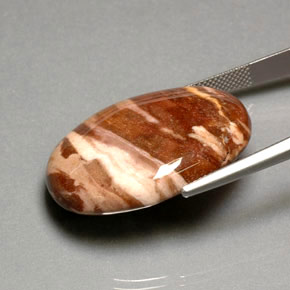 41.87캐럿 천연 멀티컬러 재스퍼, 타원형 컷, 31.4×24.1 mm, 불투명체