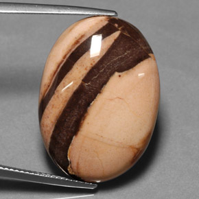 27.00캐럿 천연 멀티컬러 재스퍼, 타원형 컷, 26.8×19.2 mm, 불투명체