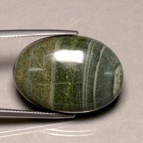 37.88캐럿 천연 멀티컬러 재스퍼, 타원형 컷, 27.4×19.7 mm, 불투명체