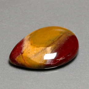 16.52캐럿 천연 멀티컬러 재스퍼, 배 모양, 25.1×18.2 mm, 불투명체