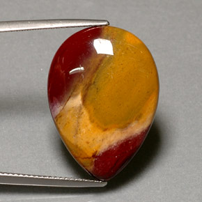 16.52캐럿 천연 멀티컬러 재스퍼, 배 모양, 25.1×18.2 mm, 불투명체
