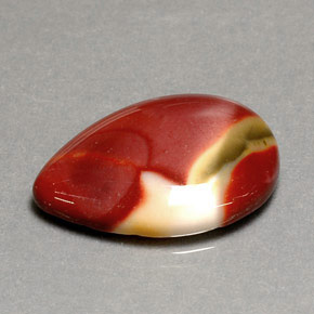 17.50캐럿 천연 멀티컬러 재스퍼, 배 모양, 25.3×18.3 mm, 불투명체