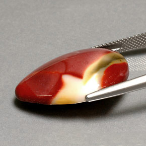 17.50캐럿 천연 멀티컬러 재스퍼, 배 모양, 25.3×18.3 mm, 불투명체