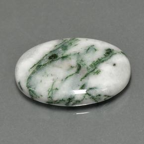 17.23캐럿 천연 다색 벽옥, 타원형 컷, 불투명체