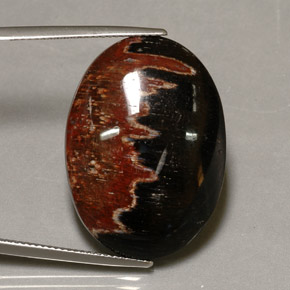 27.38캐럿 천연 멀티컬러 재스퍼, 타원형 컷, 31.6×20.9 mm, 불투명체