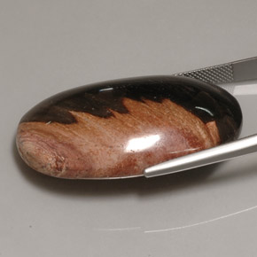 60.69캐럿 천연 멀티컬러 재스퍼, 타원형 컷, 39.1×23.9 mm, 불투명체